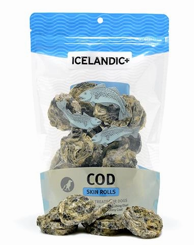 Icelandic  Cod Skin Rolls Dog Treats 3oz