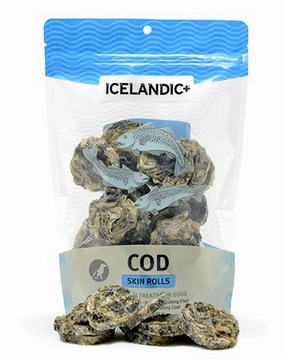 Icelandic  Cod Skin Rolls Dog Treats 3oz