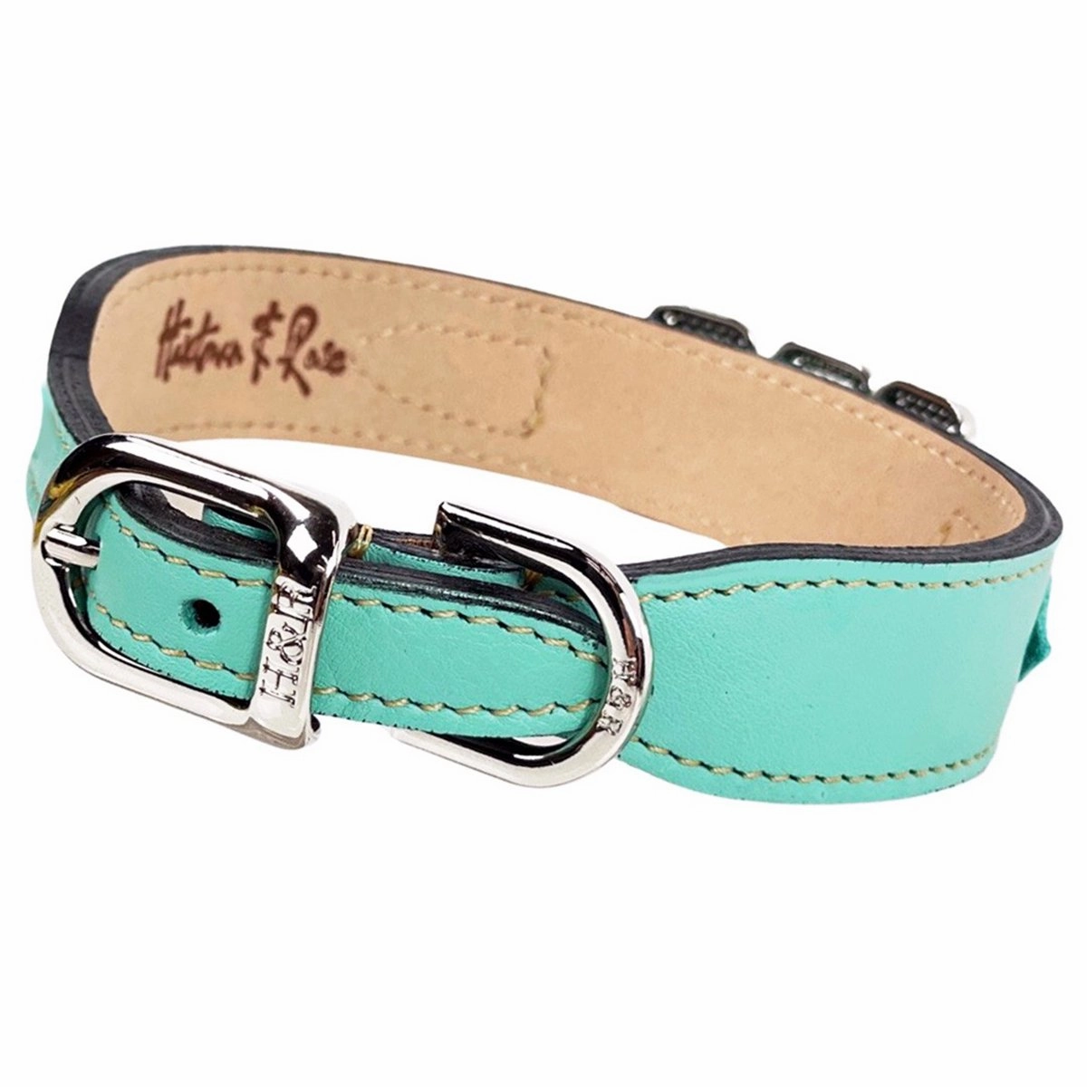 Imperial Collection Dog Collar Turquoise/Clear Crystal/Nickel