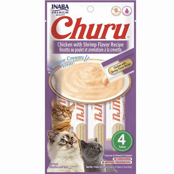 Inaba Churu Chicken with Shrimp Recipe Creamy Pure Cat Treat