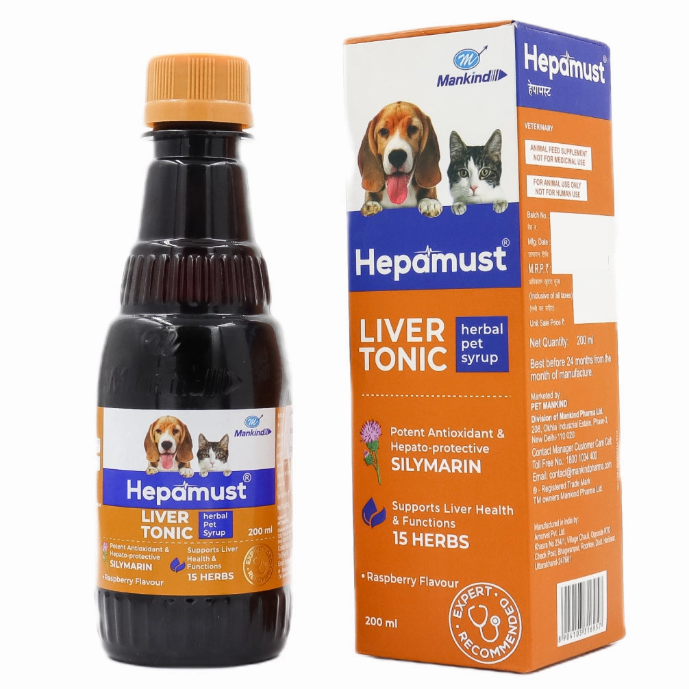 Intas Zipvit Multi Vitamin Supplement (200ml) And Mankind Hepamust Liver Tonic Appetite Booster for Dogs and Cats (200ml) Combo