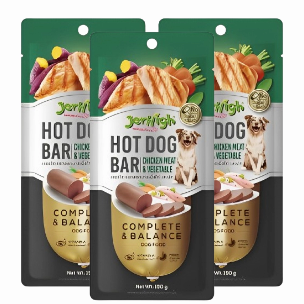 JerHigh Chicken & Vegetable Hot Dog Bar Dog Treats