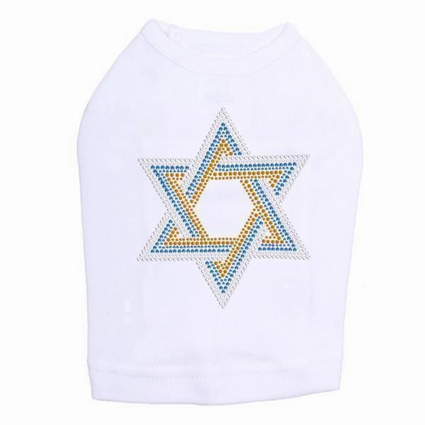 Jewish Star Rhinestone Dog Tank