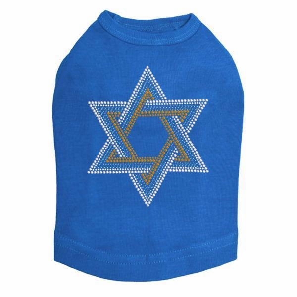 Jewish Star Rhinestone Dog Tank