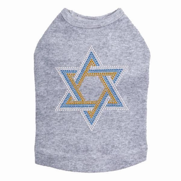 Jewish Star Rhinestone Dog Tank