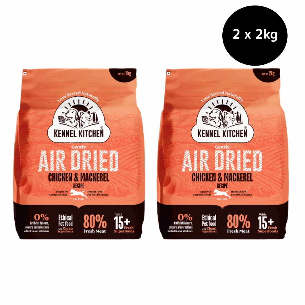 Kennel Kitchen Air Dried Chicken and Mackerel Puppy & Adult Dog Dry Food (All Life Stage)