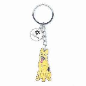 Key Ring German Shepherd Sitting