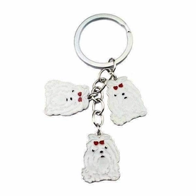 Key Ring Maltese Dogs