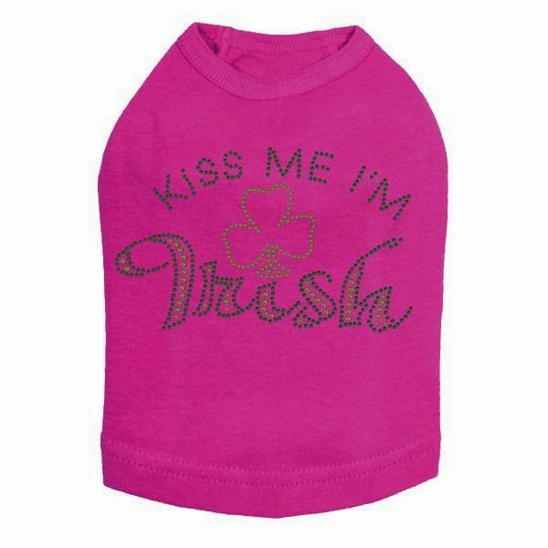 Kiss Me Clover Rhinestone Dog Tank