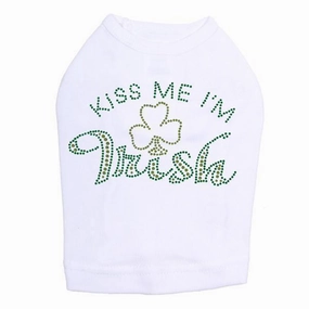 Kiss Me Clover Rhinestone Dog Tank