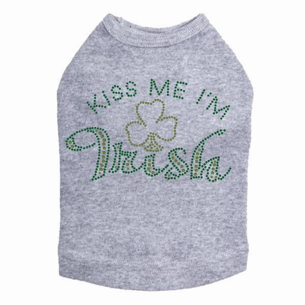Kiss Me Clover Rhinestone Dog Tank