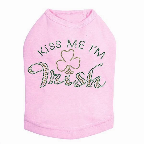 Kiss Me Clover Rhinestone Dog Tank