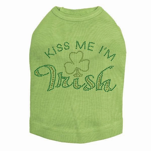Kiss Me Clover Rhinestone Dog Tank