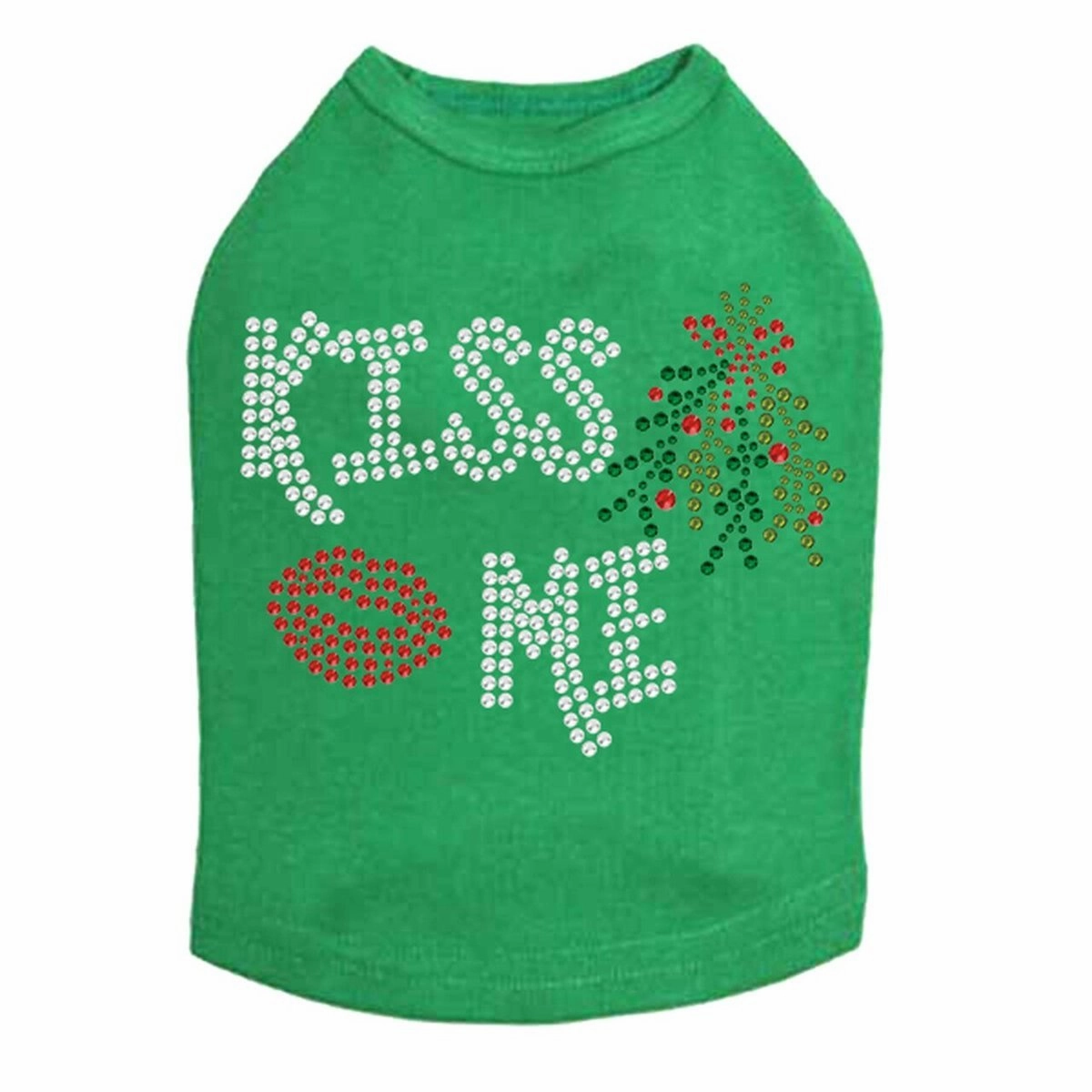 Kiss Me Mistletoe Rhinestone Dog Tank