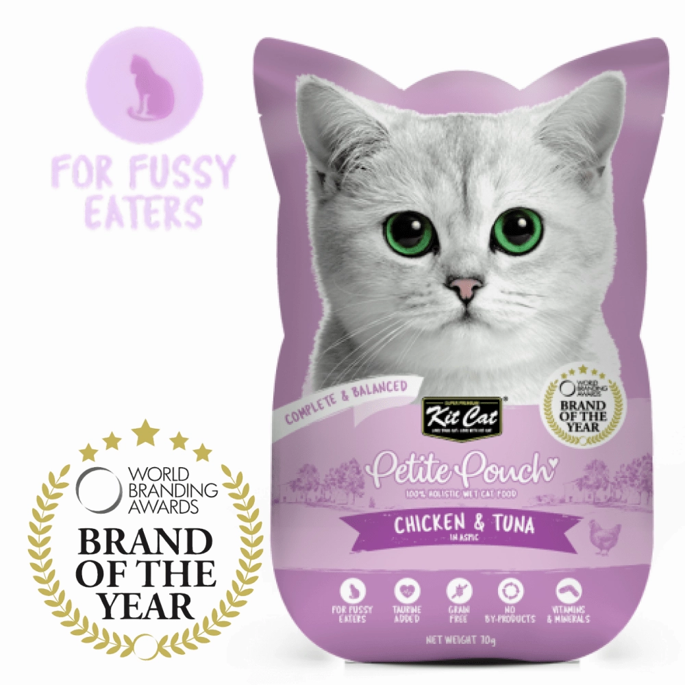 Kit Cat Chicken and Tuna and Chicken and Salmon Cat Wet Food Combo