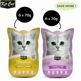 Kit Cat Chicken and Tuna and Chicken and Salmon Cat Wet Food Combo