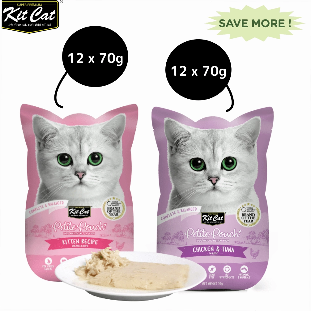 Kit Cat Chicken and Tuna and Chicken Cat Wet Food Combo