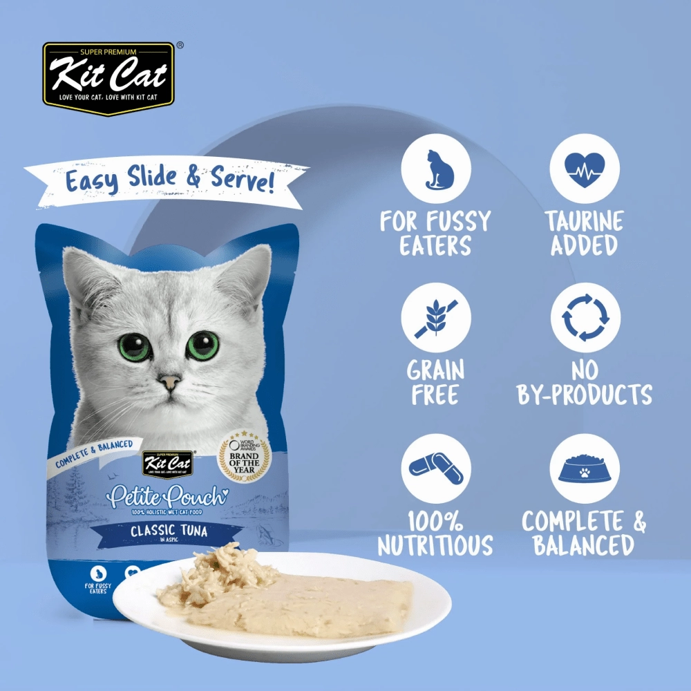 Kit Cat Tuna & White Fish, Chicken & Salmon and Classic Tuna Cat Wet Food Combo