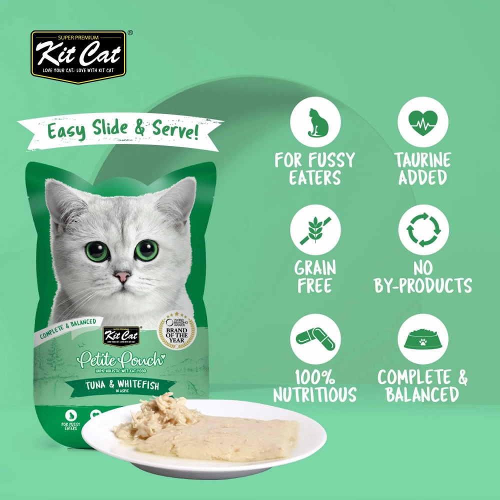 Kit Cat Tuna & White Fish, Chicken & Tuna and Classic Tuna Cat Wet Food Combo