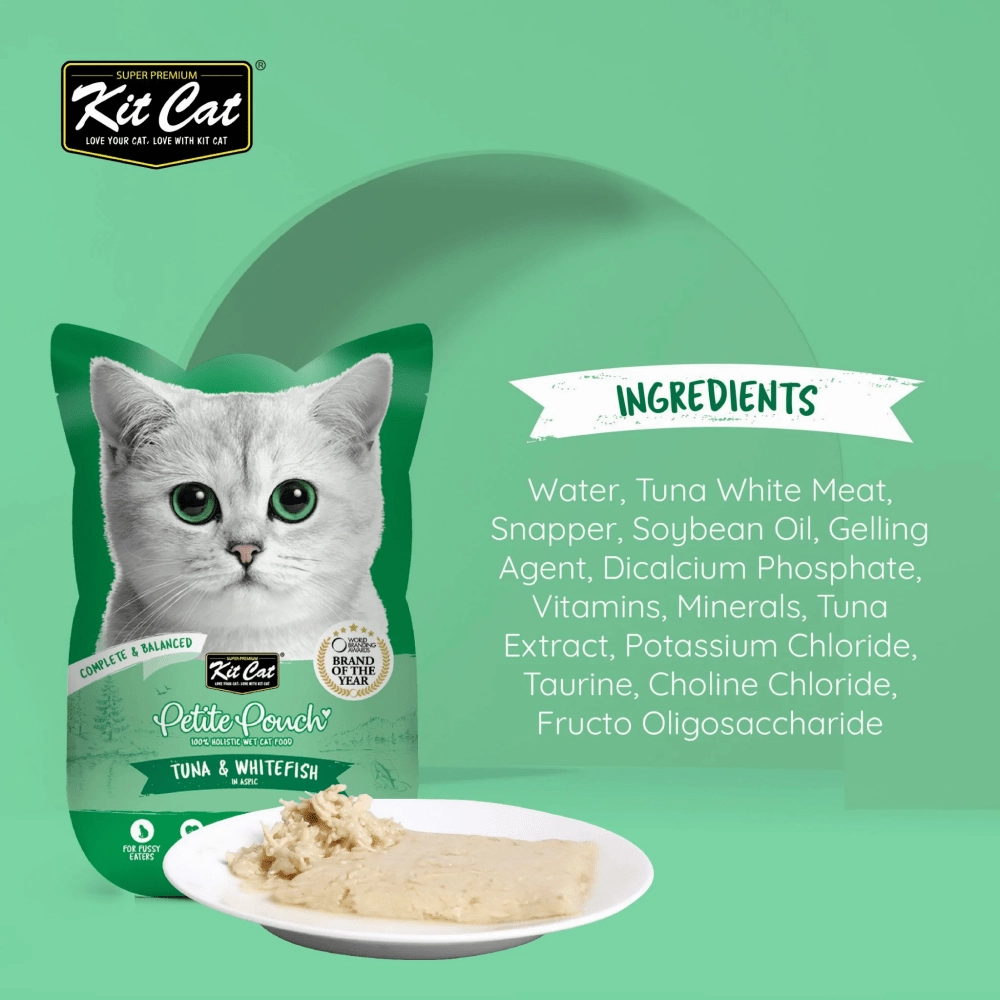 Kit Cat Tuna and White Fish, Tuna & Salmon Fish and Classic Tuna Cat Wet Food Combo