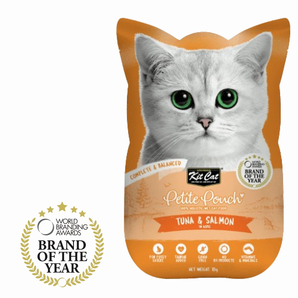 Kit Cat Tuna and White Fish, Tuna & Salmon Fish and Kitten Chicken Cat Wet Food Combo