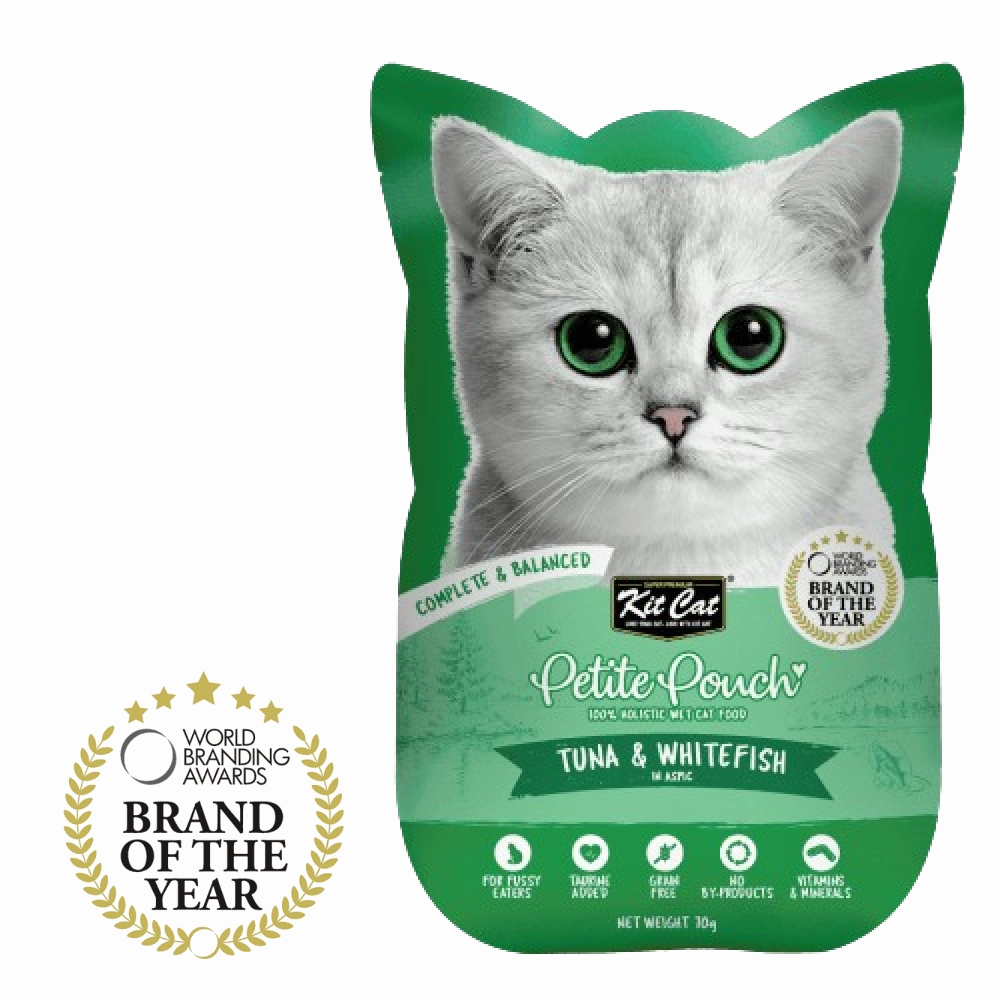 Kit Cat Tuna and White Fish, Tuna & Salmon Fish and Kitten Chicken Cat Wet Food Combo