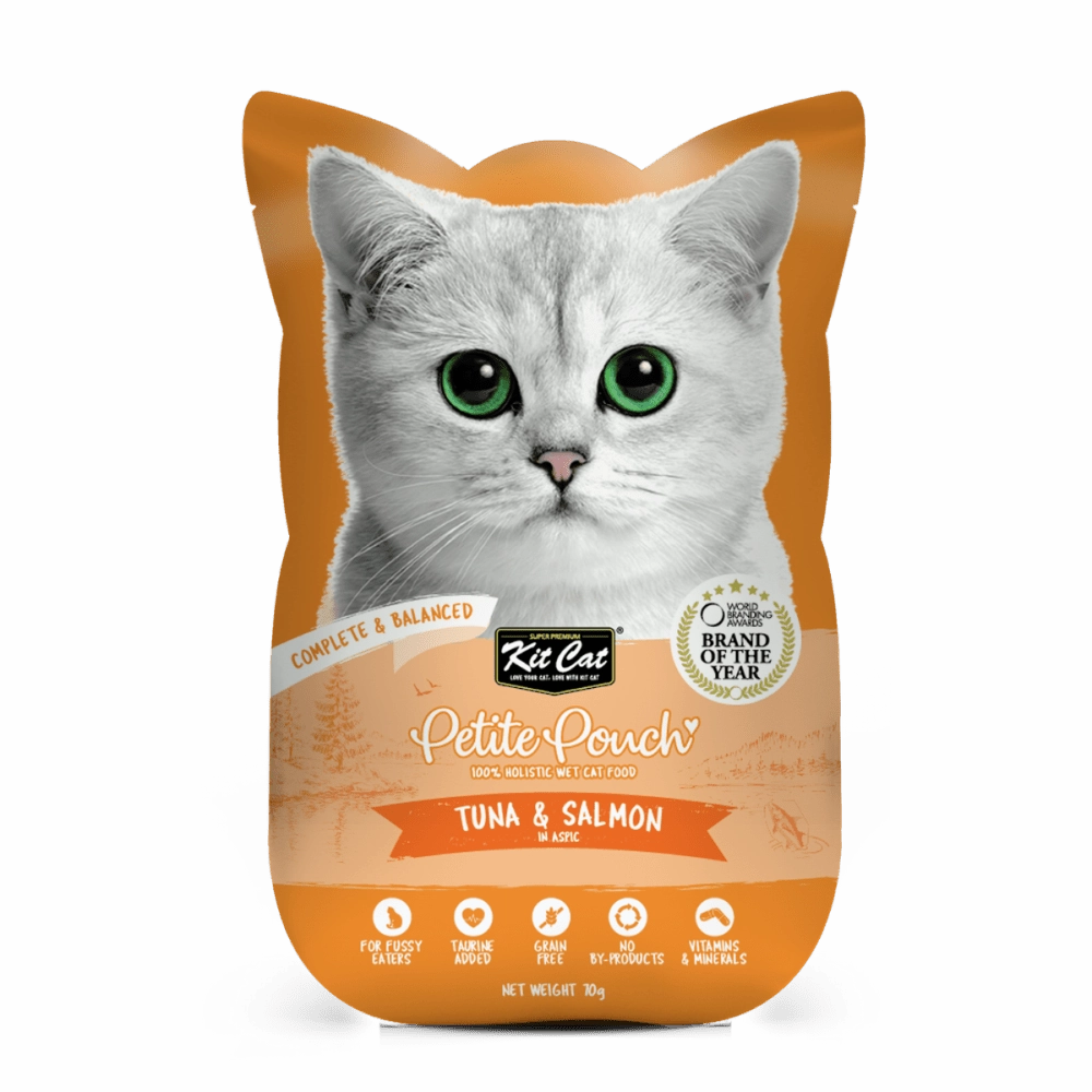 Kit Cat Tuna and White Fish, Tuna & Salmon Fish and Kitten Chicken Cat Wet Food Combo