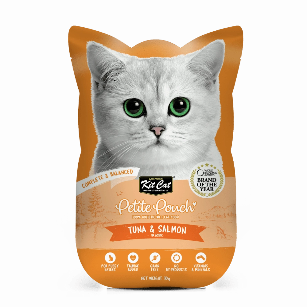 Kit Cat Tuna and White Fish, Tuna & Salmon Fish and Kitten Chicken Cat Wet Food Combo