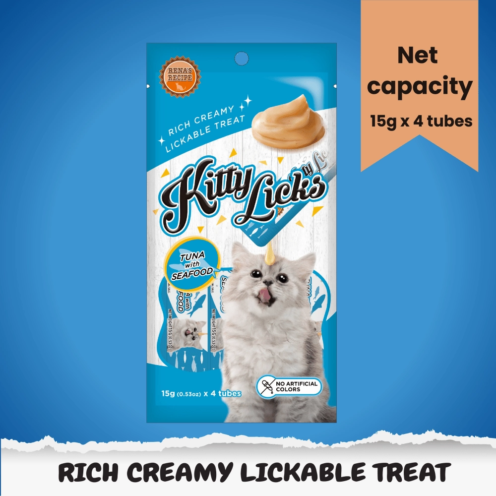 Kitty Licks Tuna Seafood and Tuna Scallop Cat Treats Combo