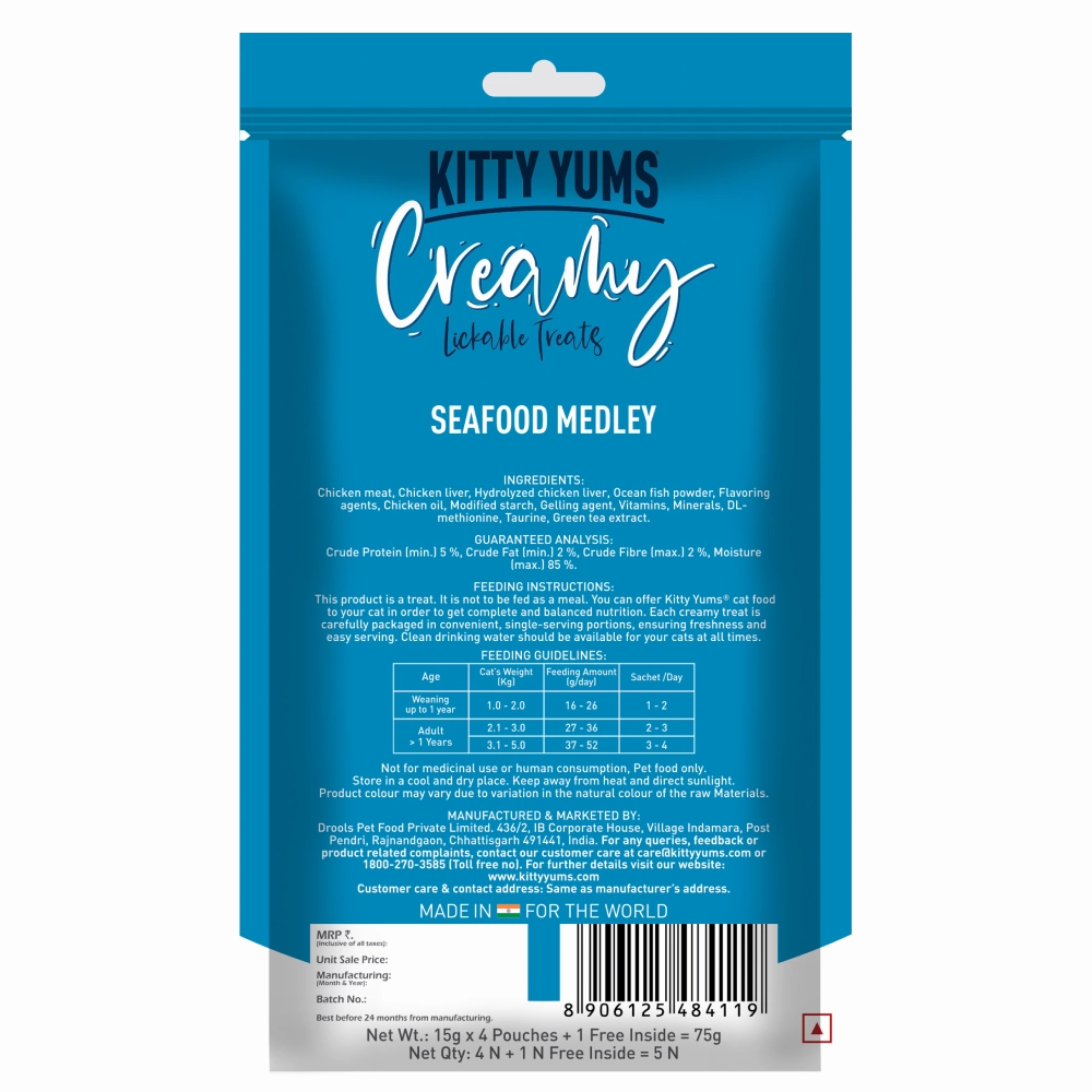 Kitty Yums Seafood Medley Creamy Cat Treat