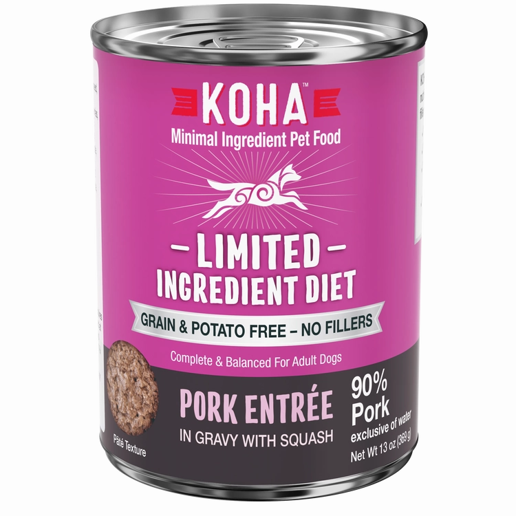 KOHA Grain & Potato Free Limited Ingredient Diet Pork Entree in Gravy with Squash Canned Dog Food