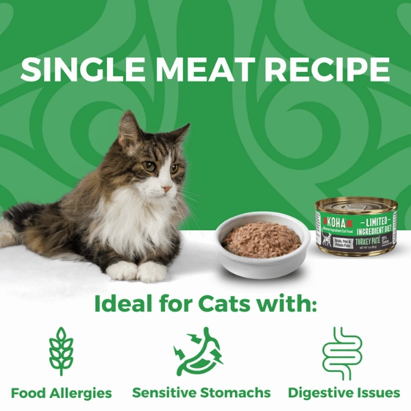 KOHA LID Turkey Pt Canned Cat Food, 3oz