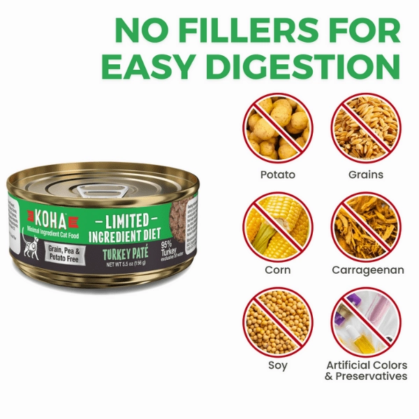 KOHA LID Turkey Pt Canned Cat Food, 3oz