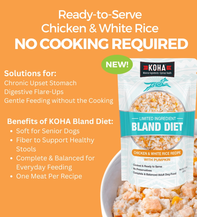 KOHA Limited Ingredient Bland Diet Chicken & White Rice Recipe for Dogs