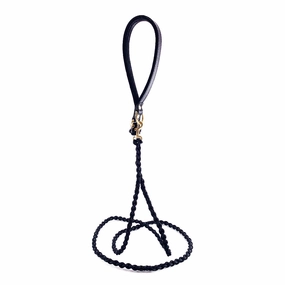 Lambert Bella Leather Dog Leash Onyx