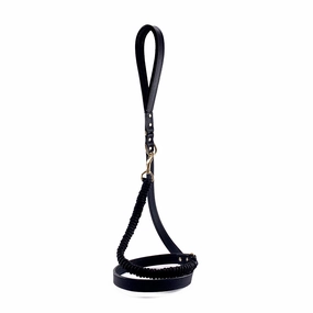 Lambert Classic Leather And Macrame Dog Leash Onyx