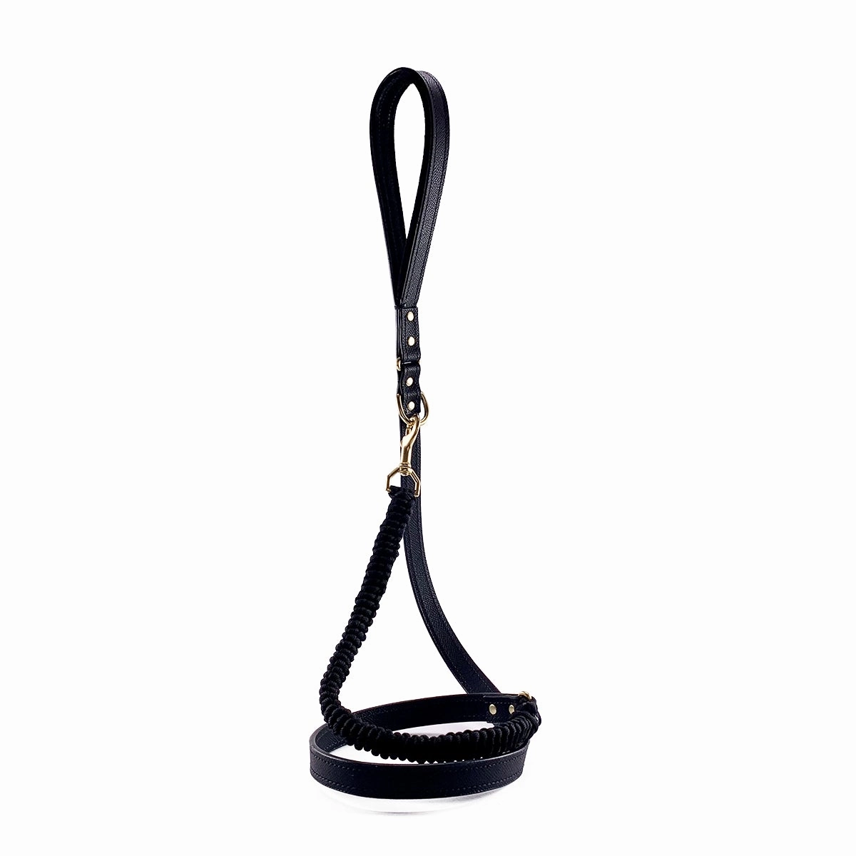 Lambert Classic Leather And Macrame Dog Leash Onyx