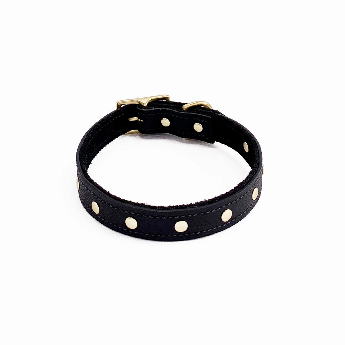 Lambert Classic Studded Leather Dog Collar Onyx