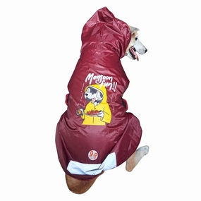 Lana Paws Fun Printed Raincoat for Dogs (Maroon)