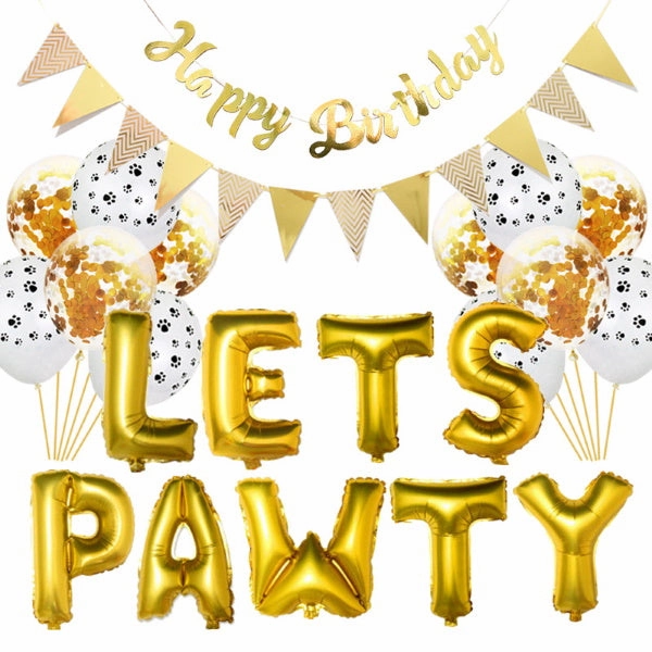 Lets Pawty Party Pack - Gold (34pcs)