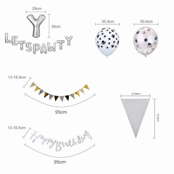 Lets Pawty Party Pack - Silver (34pcs)