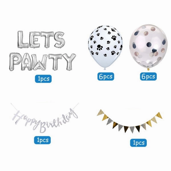 Lets Pawty Party Pack - Silver (34pcs)