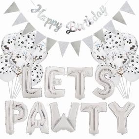 Lets Pawty Party Pack - Silver (34pcs)