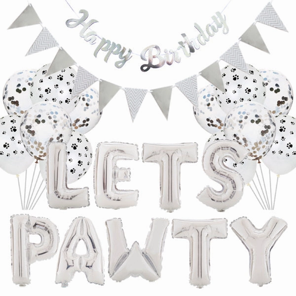 Lets Pawty Party Pack - Silver (34pcs)