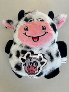 Lightning Dog Barnyard Bouncy Cow Plush Dog Toy