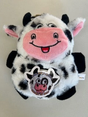 Lightning Dog Barnyard Bouncy Cow Plush Dog Toy