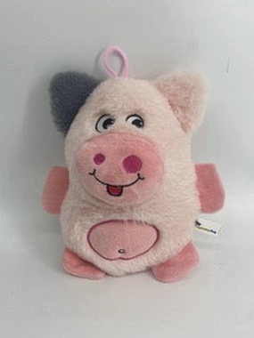 Lightning Dog Barnyard Bouncy Pink Piggy Plush Dog Toy