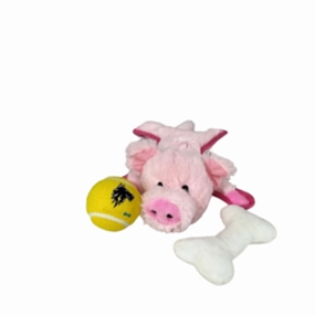 Lightning Dog Fuzzy Pink Piggy Plush Dog Toy