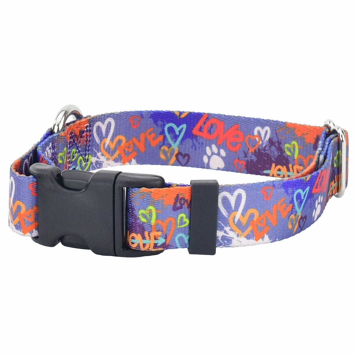 Love Graffiti Blue EarthStyle Dog Collar