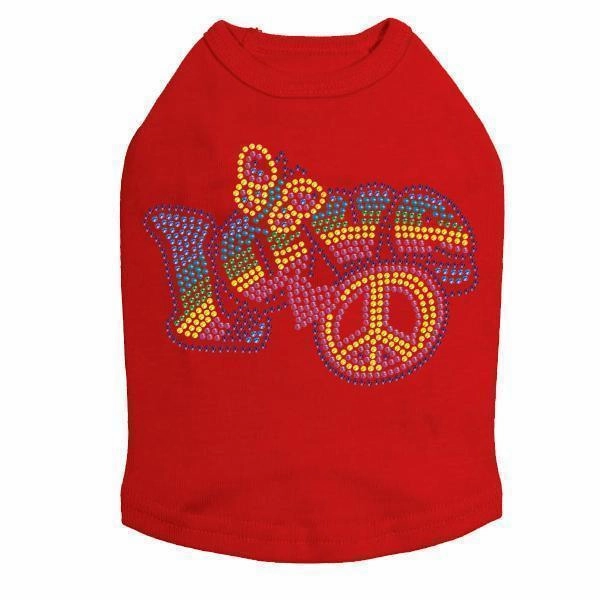 Love Rainbow Rhinestone Dog Tank